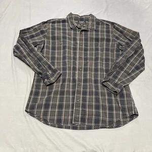 CC Filson Flannel Shirt XL  Black Gray Plaid Outdoor Lightweight Workwear - Picture 1 of 10