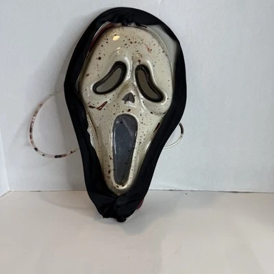 Vintage SCREAM Fun World 1997 Bleeding Ghost Face Mask Costume Incomplete Kids L - Image 1 of 4