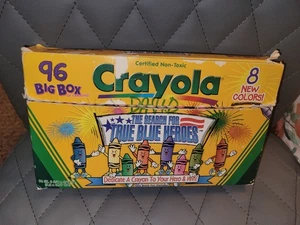 De colección Crayola Crayons 96 Big Box Búsqueda de verdaderos héroes azules 1997 DEFECTOS Diente de león - Imagen 1 de 14