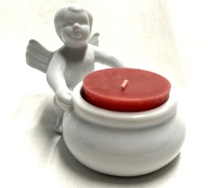 White Cherub Candle Holder - Picture 1 of 3