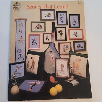 Sports That Count Cross Stitch Patterns Golf Baseball Hockey Soccer Bowling - Image 1 of 2