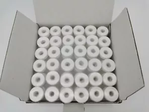 Prewound Bobbins, Size L,Brother SA155,144pcs Plastic Sided, 40S/2, White Color - Picture 1 of 10