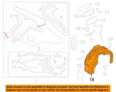 Componentes de panel de cuarto de baño JAGUAR OEM 17-19 F-Pace-revestimiento de casa de ruedas izquierda T4A32986 Foto 1 de 2