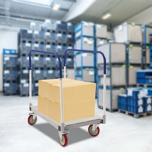 Carrello carrello camion piattaforma industriale 1500 libbre con telaio in acciaio 5 in ruote 4 ruote - Foto 1 di 20