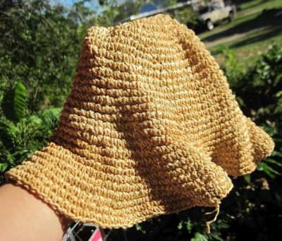 100% бумажная тканая гибкая шапка ведро бежевая хаки соломенная солнечная упаковка для улицы 13962 - Изображение 1 из 4