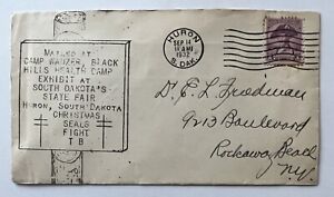 1932 SD CAMP WANZER BLACK HILLS HEALTH CAMP TB COVER WITH CHRISTMAS SEAL ON BACK