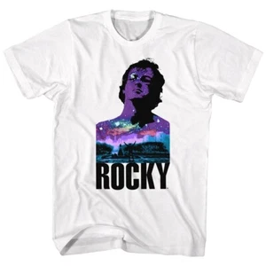 Rocky Movie Rocky Balboa Space & Philly Skyline Background Men's T Shirt - Picture 1 of 5