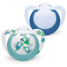 NUK STAR SOOTHER NEW BORN BABY DUMMY PACIFIER BPA FREE SIZE 2 BLUE 6-18M 2 PACK