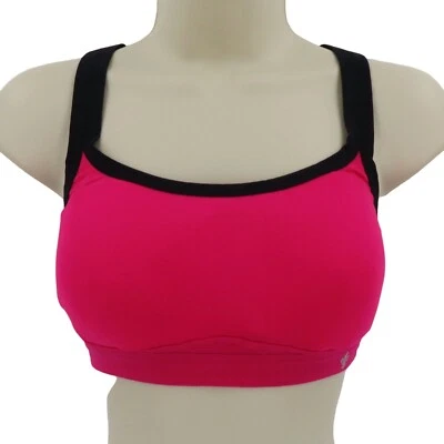 Sujetador deportivo Lily of France para mujer mediano rosa negro con tiras busto acolchado inalámbrico Foto 1 de 4