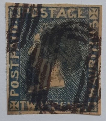 Mauritius 1859, 2p Dark Blue. Plate of 1848 issue Re-engraved. Superb! GENUINE! - Image 1 of 4