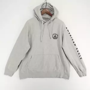 American Eagle Hoodie Mens XL Gray Heather Pullover French Terry Logo - Picture 1 of 9