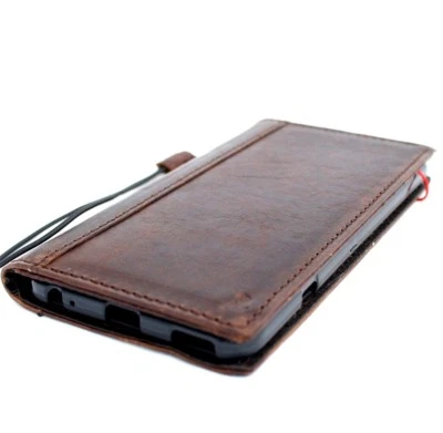 Genuine Real Dark Leather case for LG V20 Wallet Luxury cover book Handmade ID - Image 1 of 4