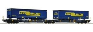 ROCO 77363 DOPPEL-GELENK-TASCHENWAGEN WASCOSA mit 2 LKW WALTER Aufliegern - Bild 1 von 1