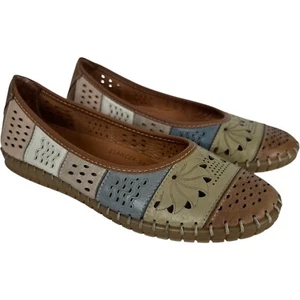 SPRING STEP Shoes Ballet Women US 7 Elancer Cut Out Leather Ballerina Flat EU 38 - Picture 1 of 15