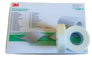  Durapore Pflaster  3M 1,25 cm x 9,1 m 1 Rolle Silk Seide latexfrei hypoallergen - Bild 1 von 1