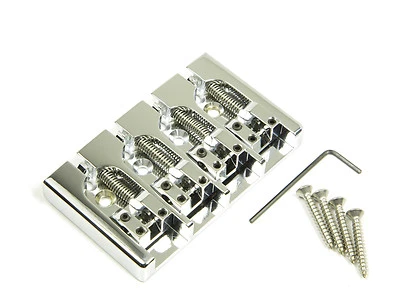 Genuine Hipshot A Style 4 String Bass Bridge Aluminum, Chrome 0.750 spacing - Image 1 of 4