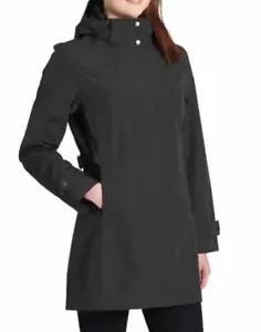 Kirkland Signature Women's Black Sz S Trench Rain Jacket Hooded Coat Waterproof - Picture 1 of 16