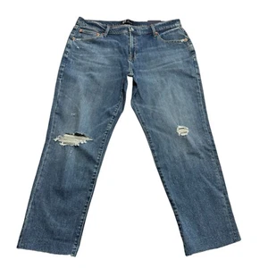 GAP Girlfriend Jeans Gr.14/32 Tapered Distressed Raw Hem Indigo Destroy 512197 - Bild 1 von 11