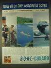 1962 BOAC Aviation and Cunard Cruise Ad - Now all on one wonderful ticket