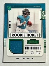 2021 Panini Contenders TRAVIS ETIENNE JR. RC Green Rookie Ticket Jersey Swatch
