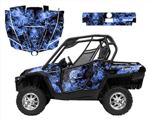 Can am Commander 800 1000 kit de envoltura de gráficos 24 mil vinilo carreras azul zombie - Imagen 1 de 16