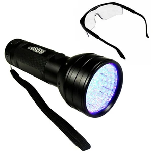 HQRP Linterna UV De 51 LED 395nm Luz Negra Ultra Violeta + Gafas - Imagen 1 de 18
