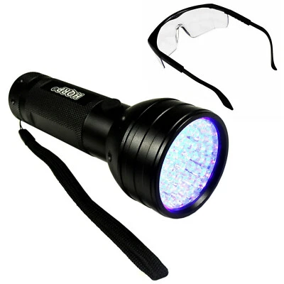 HQRP Linterna UV De 51 LED 395nm Luz Negra Ultra Violeta + Gafas - Imagen 1 de 4