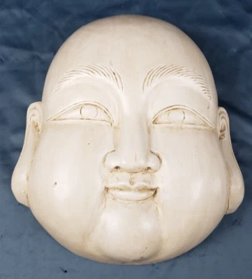 Cabeza de Buda grande de madera tallada 16" x 14" Foto 1 de 4