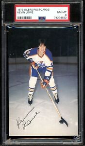 1979 EDMONTON OILERS Team issued Post Card Hockey Kevin Lowe Rookie PSA 8 NM-MT