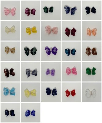 Velvet Bow Sequin Pearl Gem Hair Clip Aligator Clips Parties etc - Image 1 of 3