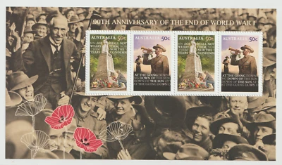 Australia #2855c - 90th Anniversary of end of WWI souvenir sheet (2008) - Image 1 of 2
