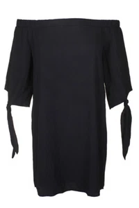 Bar Iii Black Off-The-Shoulder Tie-Sleeve Mini Dress M - Picture 1 of 3