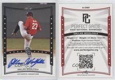 2014 Leaf Perfect Game Showcase Auto Black Dallas Woolfolk #A-DW1 Auto