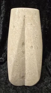 9.5" Marble Stone Vase Heavy 8 lbs Beige Décor - Picture 1 of 4