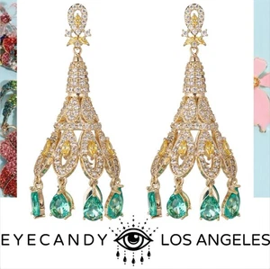 Eye Candy Los Angeles CZ Lux Bohemian Dangle Earrings MSRP $118 - Picture 1 of 6