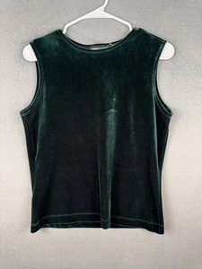 Green Velvet Knit Tank Top Women’s S Sleeveless Stretch Goth Y2K Fairycore - Picture 1 of 7