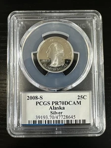 2008-S Silver Proof Alaska State Quarter-PCGS PR 70 DCAM-State Flag - Picture 1 of 2