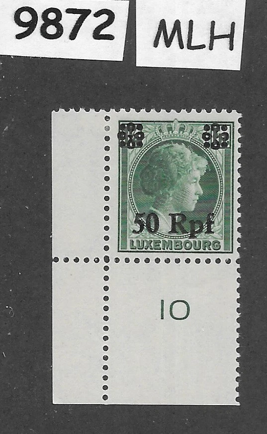 MLH Stamp Sc N29 Luxembourg Overprint Charlotte German Occupation WWII   #9872 - Image 1 of 1