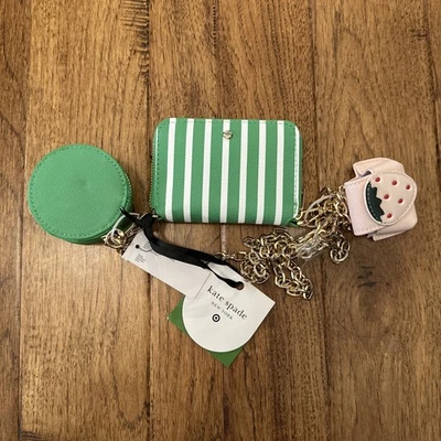 Mini Bandolera Kate Spade X Target Rayas con Monedero y Estuche Fresa Foto 1 de 4