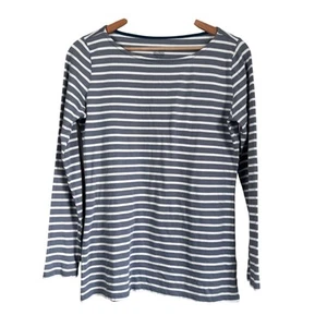 Boden Blueish Gray and White Striped Top Size 6 - Picture 1 of 5