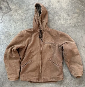 Carhartt Duck Canvas Full Zip Hooded Jacket Size Medium Brown RN#14806 - Bild 1 von 6