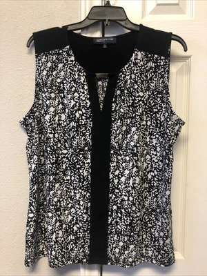 Camiseta sin mangas para mujer JONES NEW YORK ligera elástica de poliéster plisada talla XL Foto 1 de 4