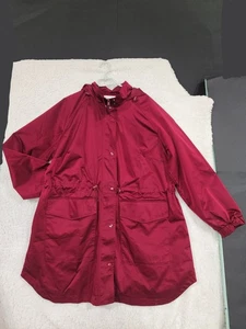 Ava & Viv Hoodie Windbreaker Jacket Womens X Burgendy Water Resistant Mock Neck - Picture 1 of 13
