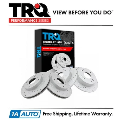 TRQ Front and Rear Brake Rotors For 1998-1999 Acura CL 1998-2002 Honda Accord - Image 1 of 4