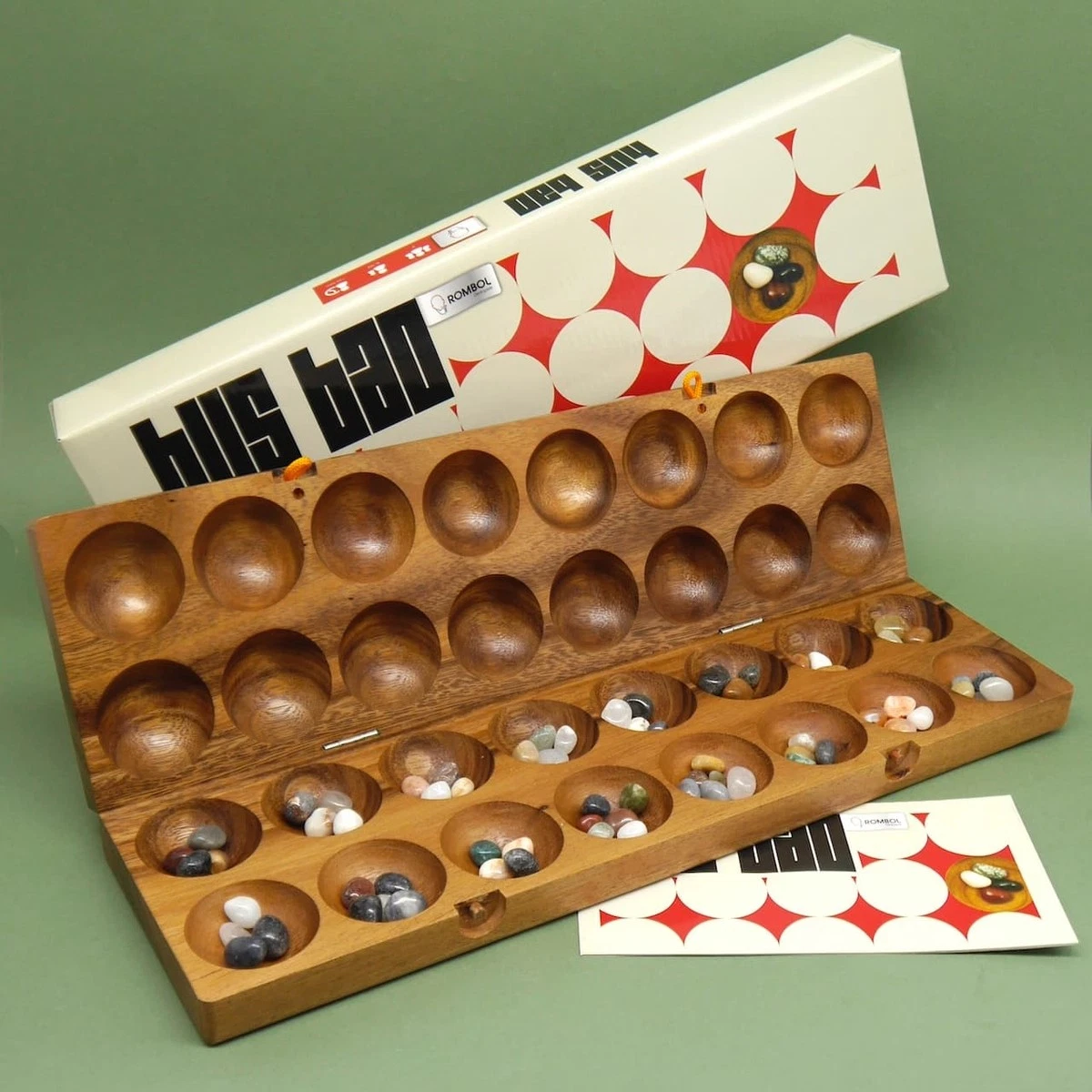 Zalati Mancala Brettspiel Aus Holz – Klappbares Strategiespiel Für Familien & Freunde Mit Bunten Steinen