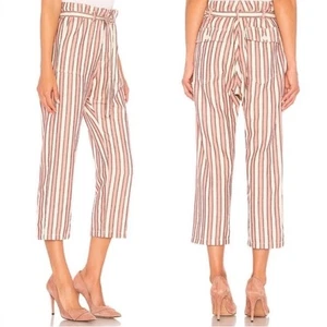 The Great Paperbag Waist Striped Crop Pants The Convertible Trouser Pants 3 US 8 - Picture 1 of 10
