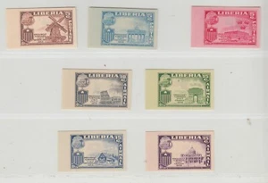 Liberia # 368-70 C114-17 MNH IMPERFORATE ERRORS Frame on Gum Flag Only on Front - Picture 1 of 2