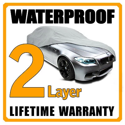 2 Layer Car Cover Breathable Waterproof Layers Outdoor Indoor Fleece Lining Fiv - Image 1 of 4