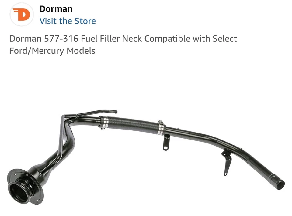 Cuellos de llenado de tanque de combustible Dorman 577-316 gasolina para Mercury Mountaineer Ford Explorer Foto 1 de 4