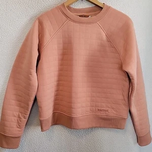 Marmot Women's Roice Quilted Long Sleeve Crewneck Sweatshirt Outdoors Peach Sz M - Picture 1 of 9